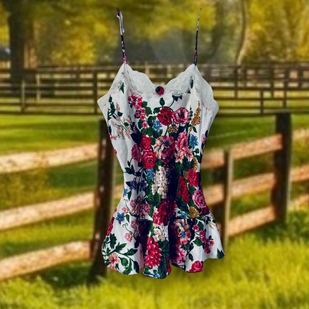 Vtg 90s Y2K Cami Coquette Slip Top